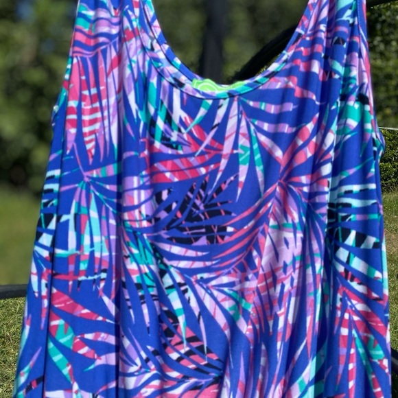 Pappagallo Blue and Purple Leaf Print Jumpsuit - Picture 8 of 13